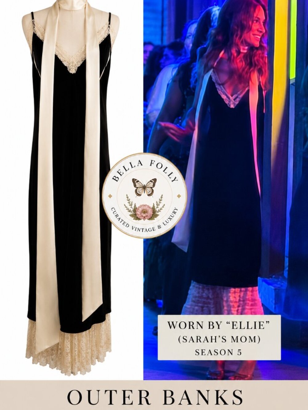 Outer Banks S 5 Netflix Wardrobe Julia Allert Velvet Lace Dress L Avant Garde